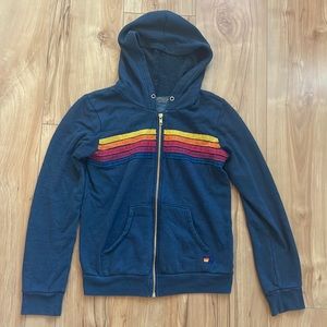 Kids 5 stripe hoodie - charcoal